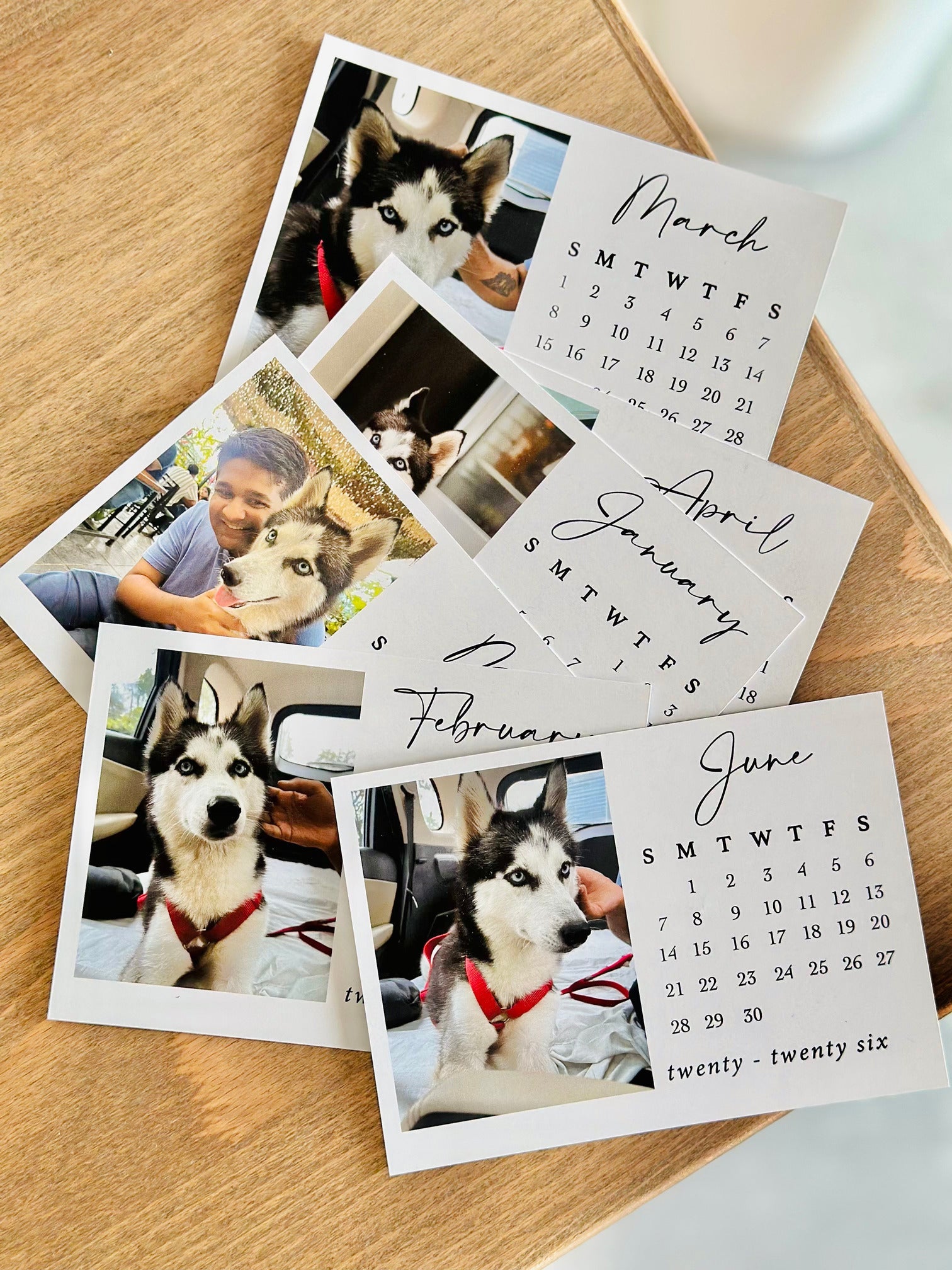 Personalized - Desk Photo Calendar 2026 With Wooden Base - LemonadeStationery
