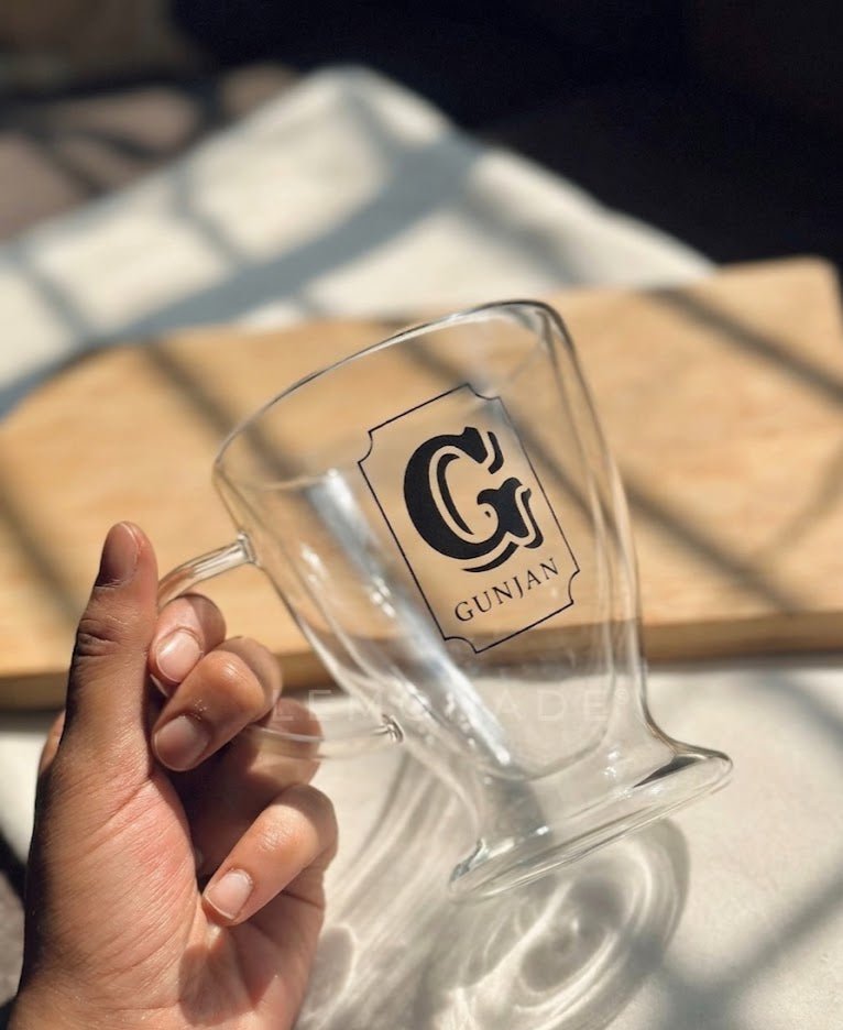 Personalized - Double Walled Clear Mug - Initial | Artisan Collection - LemonadeHome