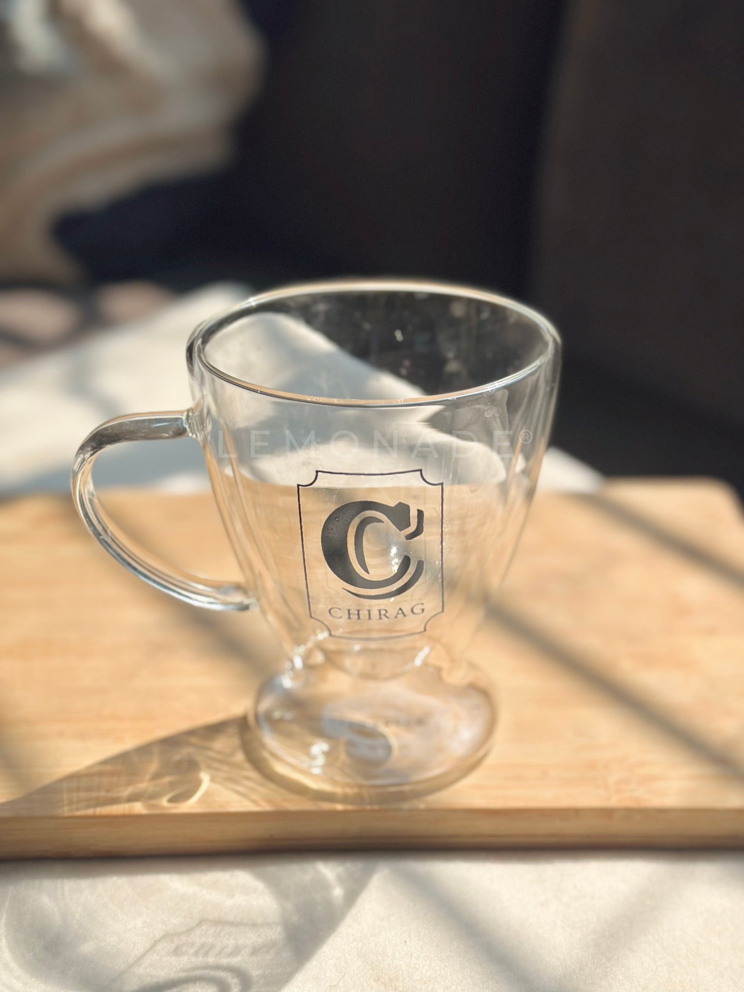 Personalized - Double Walled Clear Mug - Initial - LemonadeHome