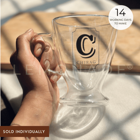 Personalized - Double Walled Clear Mug - Initial - LemonadeHome