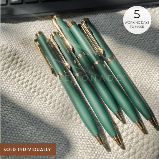 Personalized - Emerald Green Ball Pen - LemonadeStationery