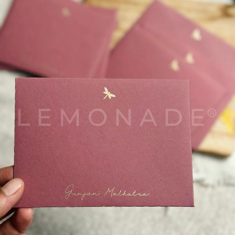 Personalized Envelopes - Brandy Rose - Dragonfly - Set of 9 - LemonadeStationery