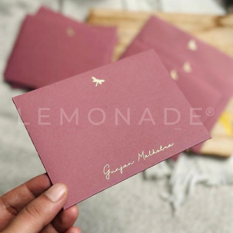 Personalized Envelopes - Brandy Rose - Dragonfly - Set of 9 - LemonadeStationery