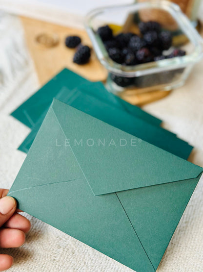 Personalized Envelopes - Emerald Green - Dragonfly - Set of 9 - LemonadeStationery