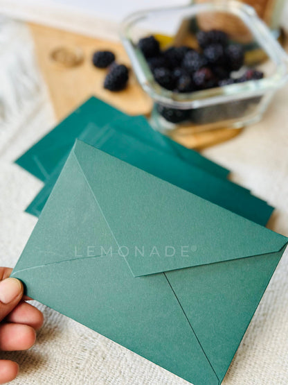 Personalized Envelopes - Emerald Green - Dragonfly - Set of 9 - LemonadeStationery