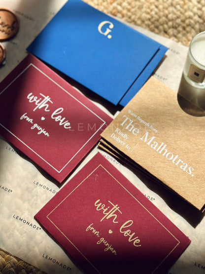 Personalized Envelopes - Marsala - With Love - Set of 9 - LemonadeStationery