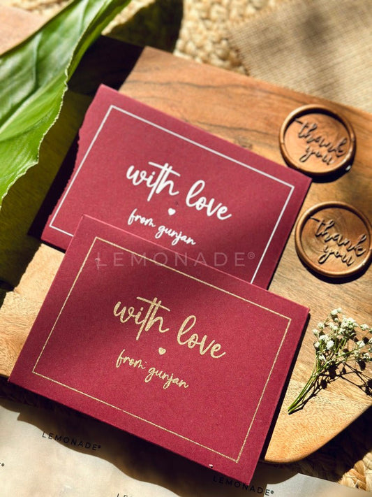 Personalized Envelopes - Marsala - With Love - Set of 9 - LemonadeStationery