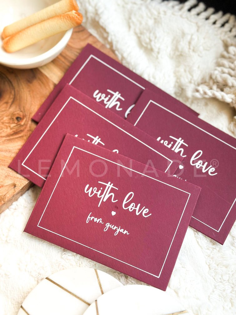 Personalized Envelopes - Marsala - With Love - Set of 9 - LemonadeStationery