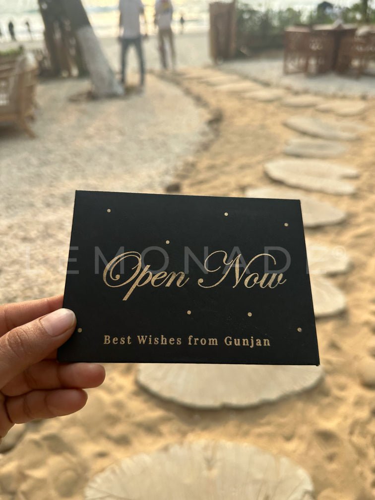 Personalized Envelopes - Matte Black - Open Now - Set of 9 - LemonadeStationery