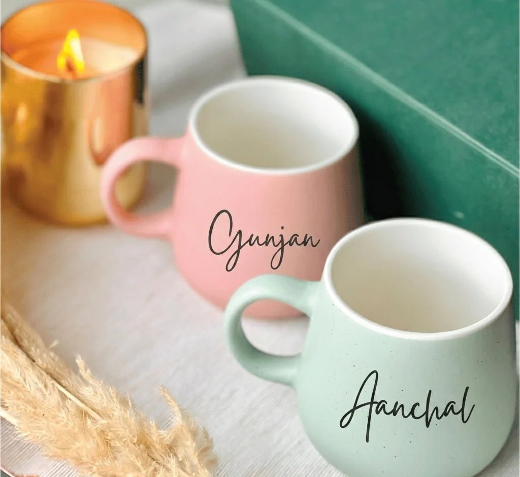 Personalized initial mug from the pastel neu assorted ceramic set