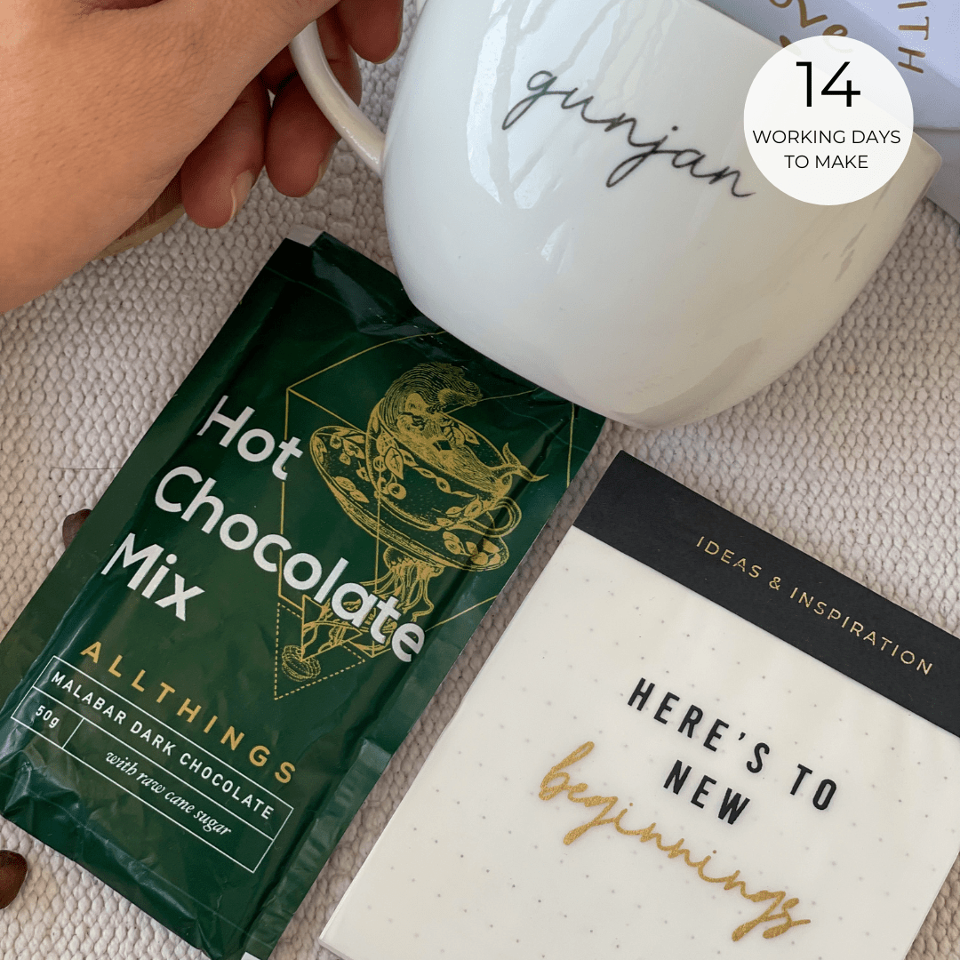 Personalized Gift Hamper Box - Mini Cappuccino Hamper - LemonadeLuxe Gifting