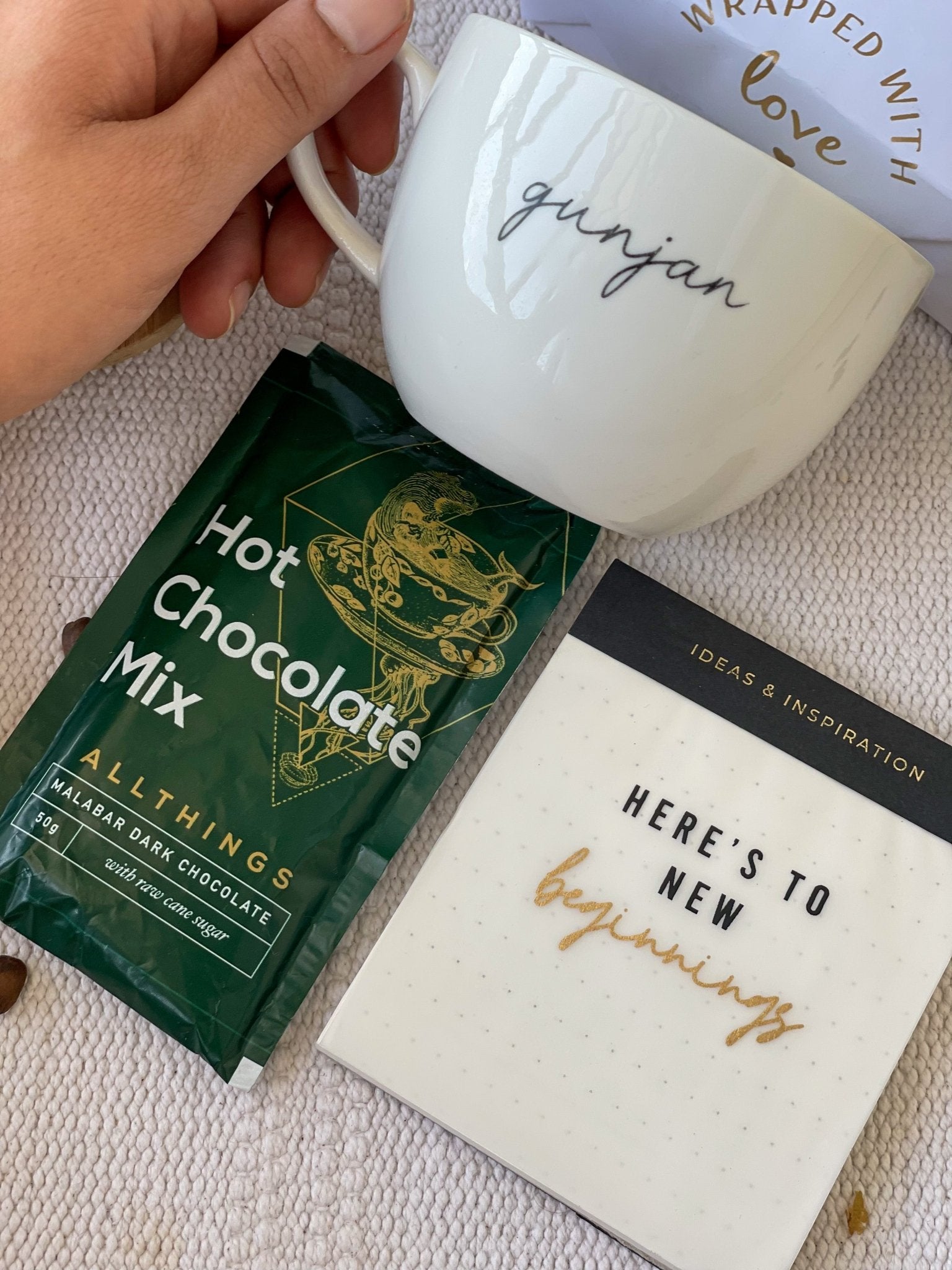 Personalized Gift Hamper Box - Mini Cappuccino Hamper - LemonadeLuxe Gifting