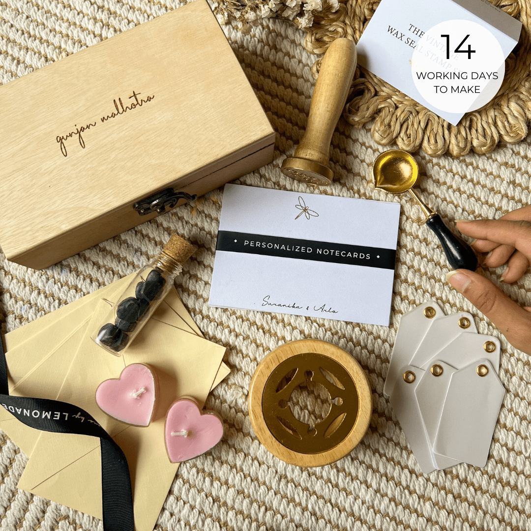 Personalized Gift Hamper - The Complete Vintage Wax Seal Stamp Set - LemonadeCustom Stamps