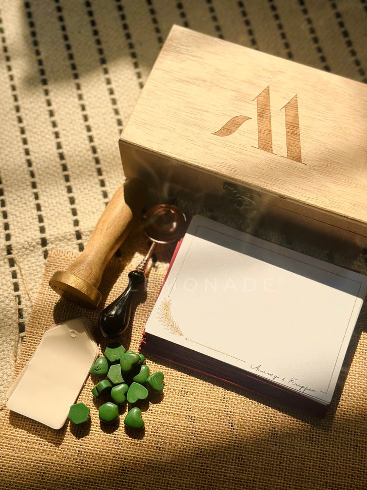 Personalized Gift Hamper - The Mini Vintage Wax Seal Stamp Set - LemonadeCustom Stamps