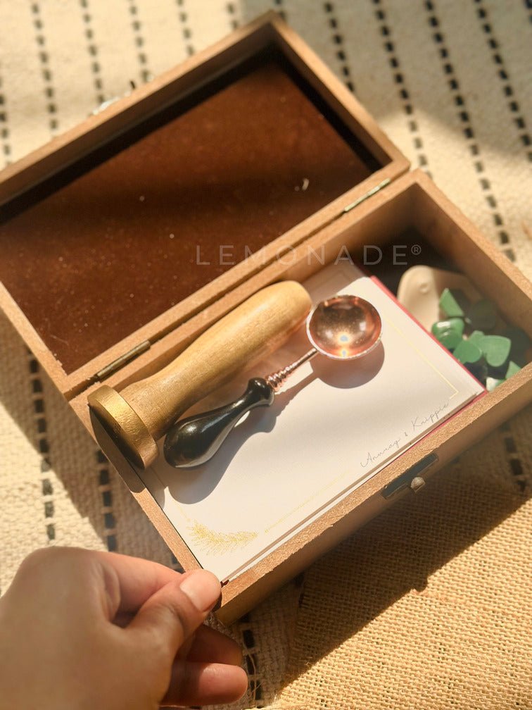 Personalized Gift Hamper - The Mini Vintage Wax Seal Stamp Set - LemonadeCustom Stamps