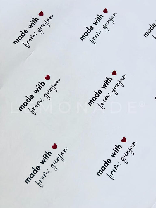 Personalized - Gift Wrapping Sheets - Made With Love - Set of 10 - LemonadeStationery