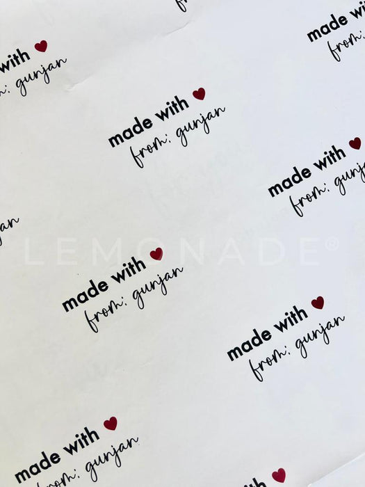 Personalized - Gift Wrapping Sheets - Made With Love - Set of 10 - LemonadeStationery