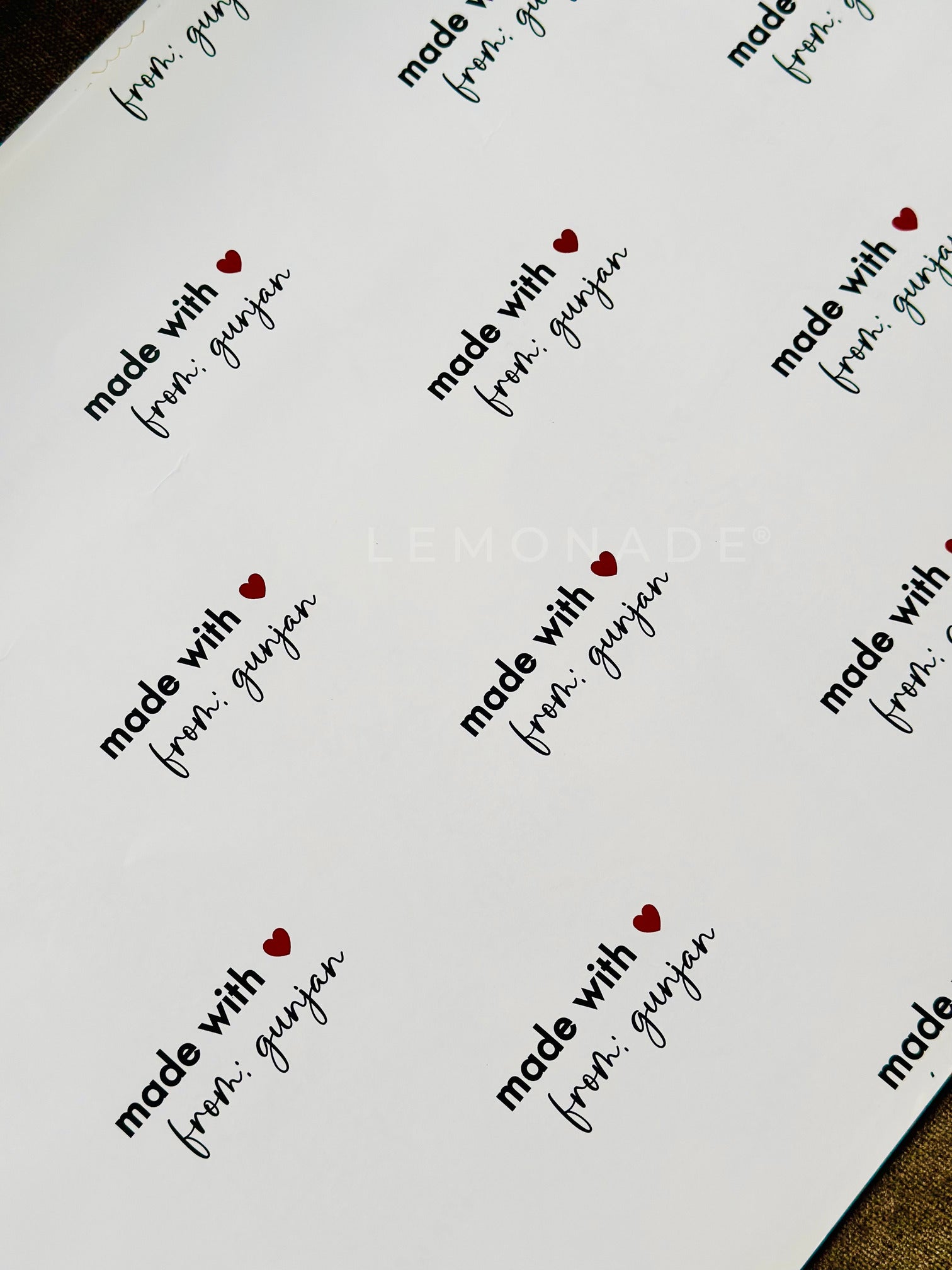 Personalized - Gift Wrapping Sheets - Made With Love - Set of 10 - LemonadeStationery