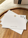 Personalized - Gold Printed Festive Notecards - Joy - LemonadeStationery