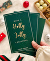 Personalized - Gold Printed Greeting Cards - Holly Jolly - LemonadeStationery