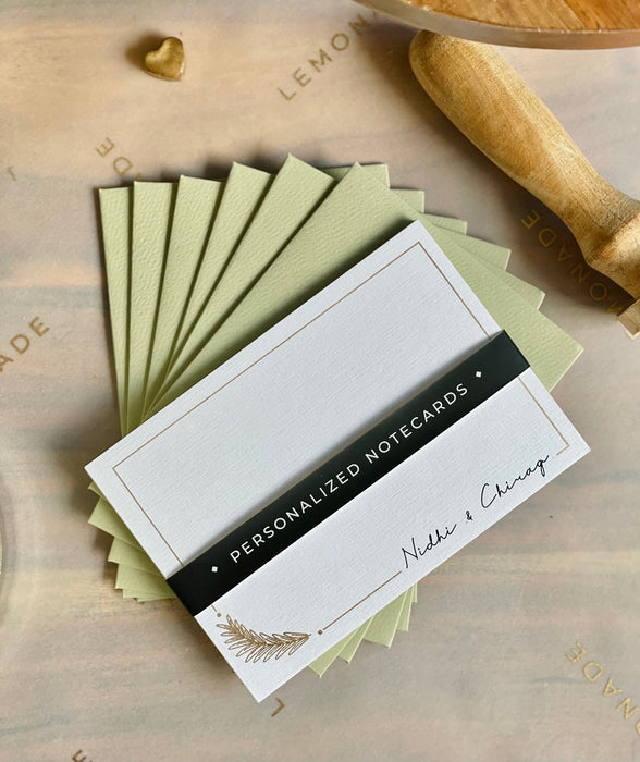 Personalized - Gold Printed Notecards - Feather - LemonadeStationery