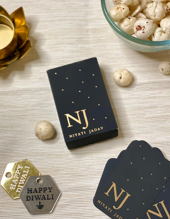 Personalized - Gold Printed - Playing cards - Initial - Starry Nights - LemonadeLuxe Gifting