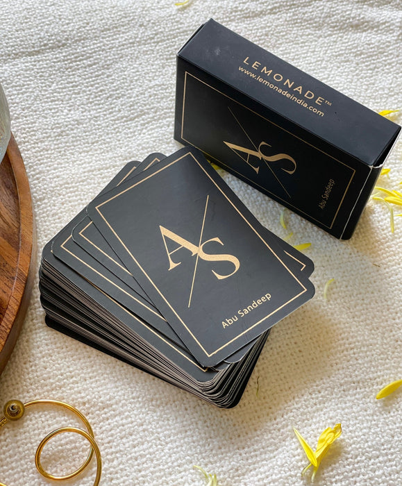 Personalized - Gold Printed Playing Cards - Matte Finish - Initial - Black - LemonadeLuxe Gifting