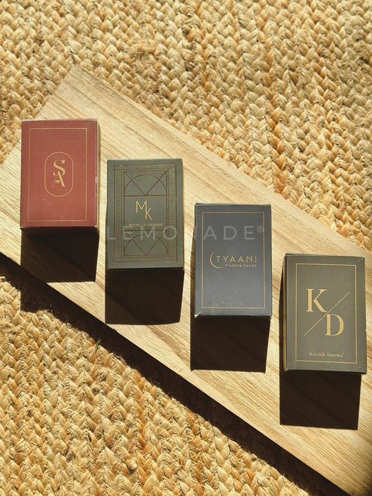 Personalized - Gold Printed Playing Cards - Matte Finish - Initial - Black - LemonadeLuxe Gifting