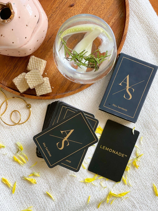 Personalized - Gold Printed Playing Cards - Matte Finish - Initial - Black - LemonadeLuxe Gifting