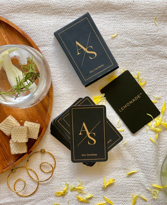 Personalized - Gold Printed Playing Cards - Matte Finish - Initial - Black - LemonadeLuxe Gifting