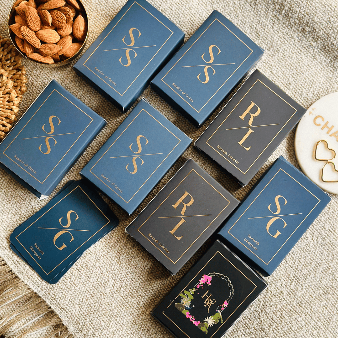 Personalized - Gold Printed Playing Cards - Matte Finish - Initial - Blue - LemonadeLuxe Gifting