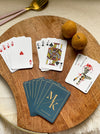 Personalized - Gold Printed Playing Cards - Matte Finish - Initial - Blue - LemonadeLuxe Gifting