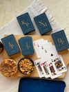 Personalized - Gold Printed Playing Cards - Matte Finish - Initial - Blue - LemonadeLuxe Gifting