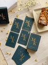 Personalized - Gold Printed Playing Cards - Matte Finish - Initial - Blue - LemonadeLuxe Gifting