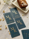 Personalized - Gold Printed Playing Cards - Matte Finish - Initial - Blue - LemonadeLuxe Gifting