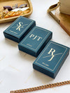 Personalized - Gold Printed Playing Cards - Matte Finish - Initial - Blue - LemonadeLuxe Gifting