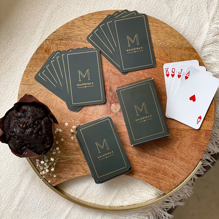 Personalized - Gold Printed Playing Cards - Matte Finish - Monogram - Black - LemonadeLuxe Gifting