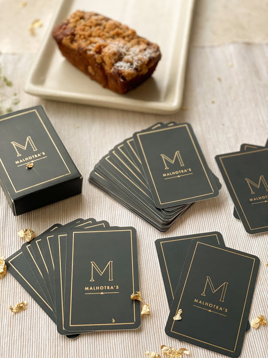 Personalized - Gold Printed Playing Cards - Matte Finish - Monogram - Black - LemonadeLuxe Gifting