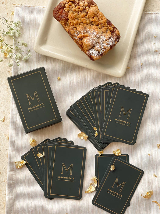 Personalized - Gold Printed Playing Cards - Matte Finish - Monogram - Black - LemonadeLuxe Gifting