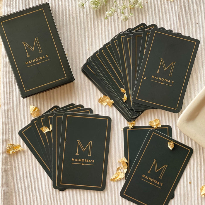 Personalized - Gold Printed Playing Cards - Matte Finish - Monogram - Black - LemonadeLuxe Gifting