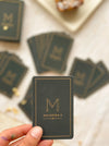 Personalized - Gold Printed Playing Cards - Matte Finish - Monogram - Black - LemonadeLuxe Gifting