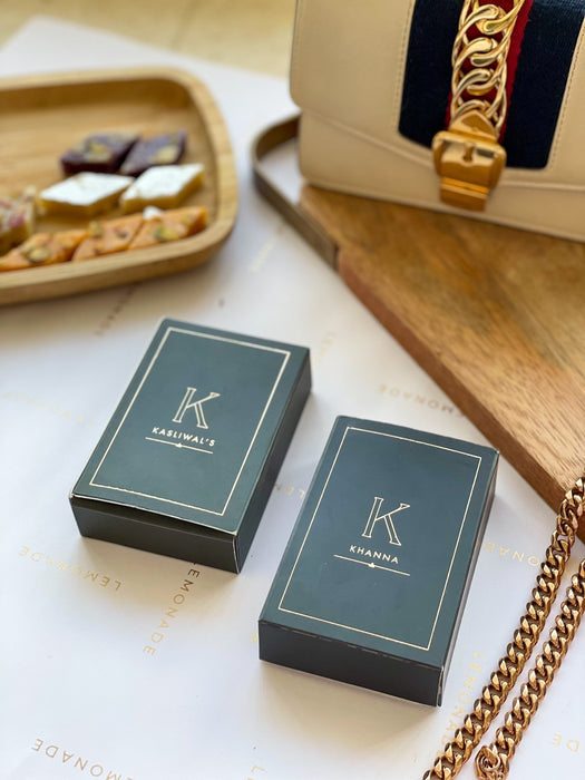 Personalized - Gold Printed Playing Cards - Matte Finish - Monogram - Black - LemonadeLuxe Gifting