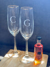 Personalized - Gold Rim Champagne Flutes - Set of 2 - LemonadeHome