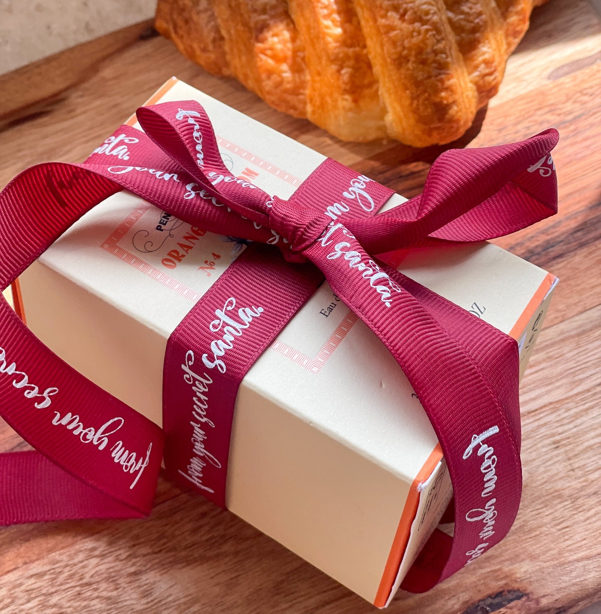 Personalized grosgrain ribbon in vibrant colors for gifts, celebrations, and special events. Ribbon 20mm - Brush Font - LemonadeStationery