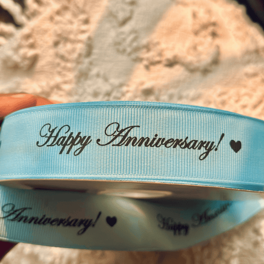 Personalized grosgrain ribbon in vibrant colors for gifts, celebrations, and special events. Baby Blue - LemonadeStationery