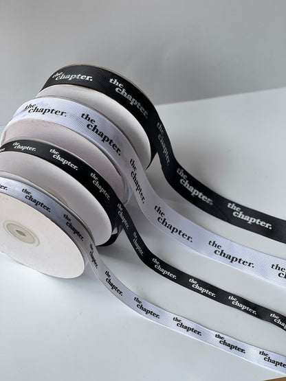 Personalized grosgrain ribbon in vibrant colors for gifts, branding, celebrations, and special events. Black- Lemonade Stationery 