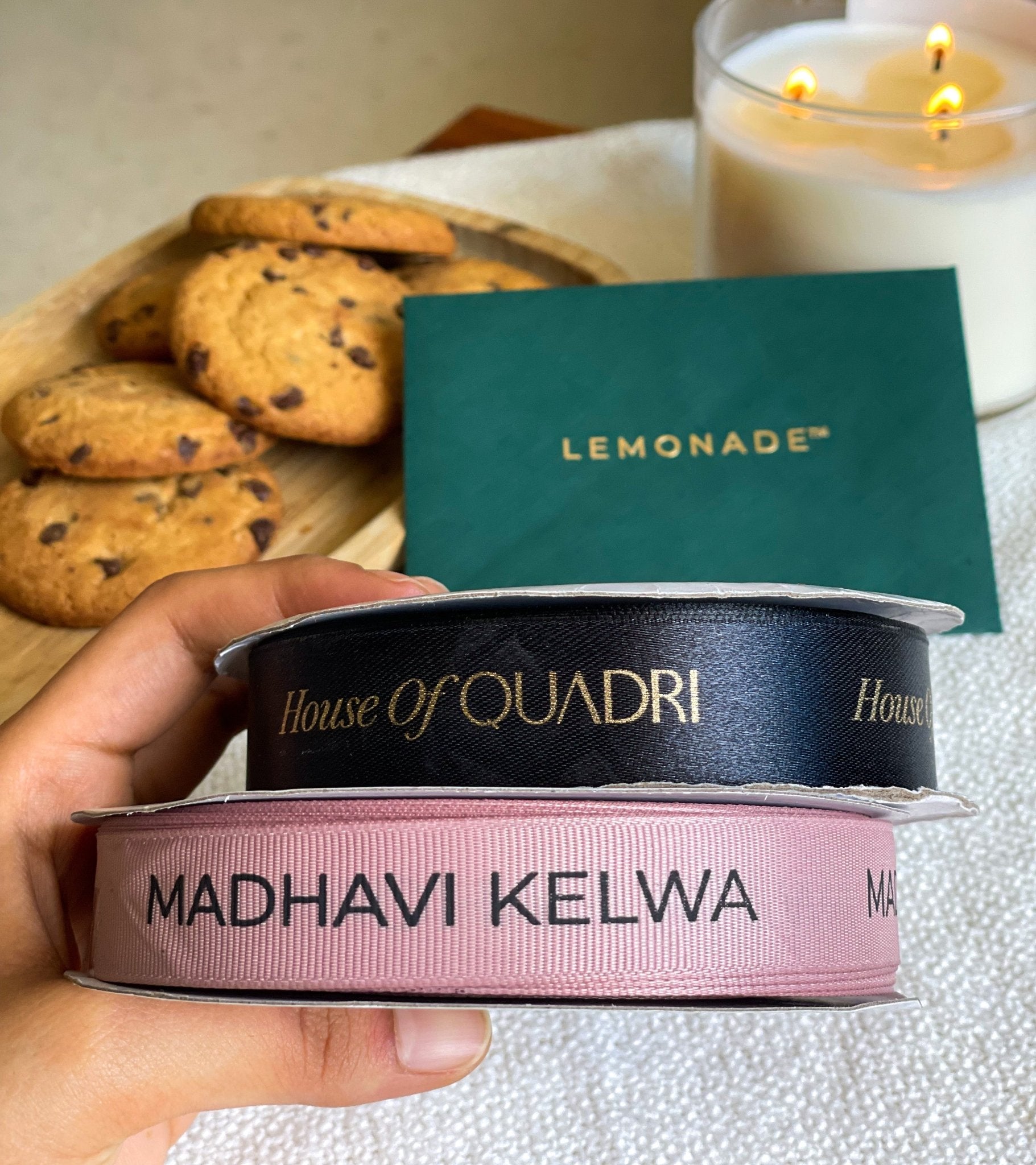 Personalized grosgrain ribbon in vibrant colors for gifts, branding, celebrations, and special events. Carnation pink- Lemonade Stationery 