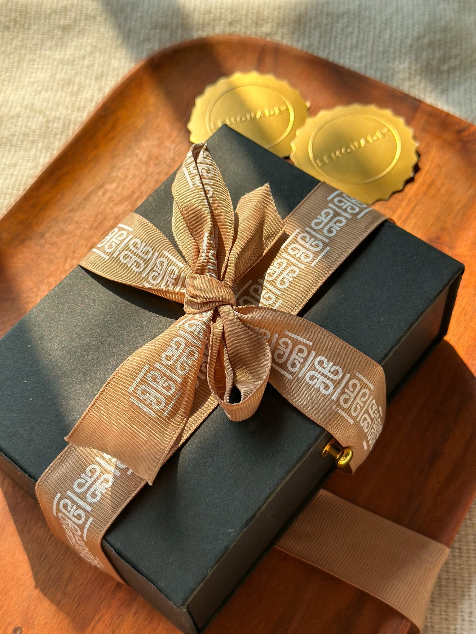 Personalized grosgrain ribbon in vibrant colors for gifts, celebrations, and special events. Gold - LemonadeStationery