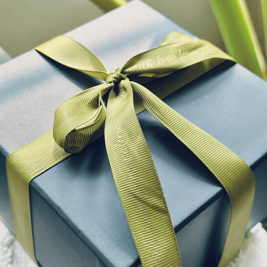 Personalized grosgrain ribbon in vibrant colors for gifts, celebrations, and special events. Olive Green - LemonadeStationery