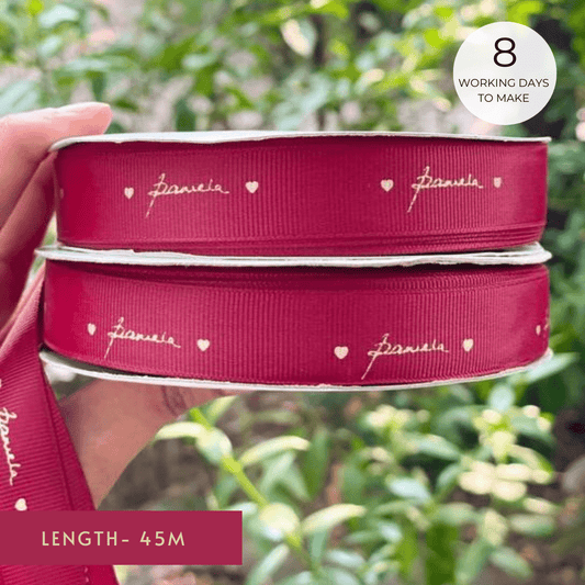 Personalized grosgrain ribbon in vibrant colors for gifts, branding, celebrations, and special events 
Wine - LemonadeStationery